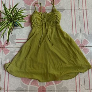 Olive Green Western Dress 🍭