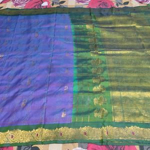 Violet And Green Silk Saree