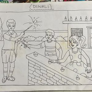 Diwali Drawing For School Kids