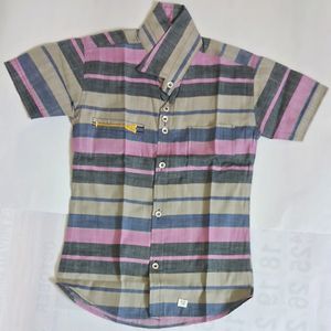 Boys Cotton Shirts Half Hand For 5-6 Yrs Set Of 2