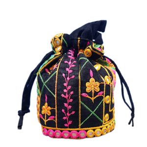 Black Valvet Potli Bag