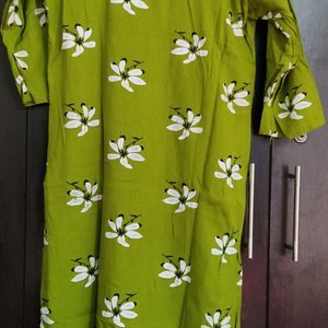 Parrot Green Rayon Kurti