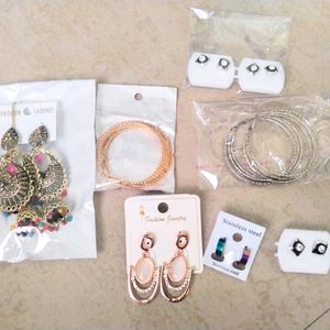 ❤️Offer❤️ 8 Pairs Earings+ Maangtika