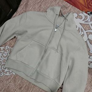 Short Hooded Sweatshirt Jacket