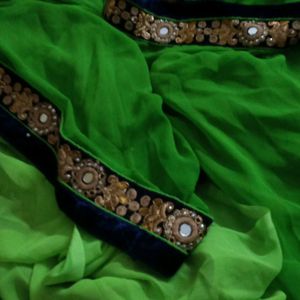 Velvet Desiner Blouse Saree Georgette