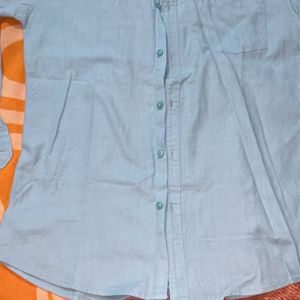 mens sea green cotton shirt new condition