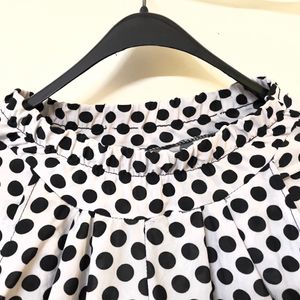 White Polkadot Lower For Girls