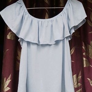 Beautiful Sky Blue Off Shoulder Top