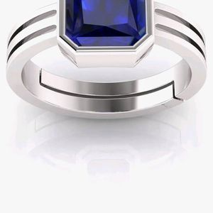 Steel Ring With Natural Blue 🔵sapphire Gem