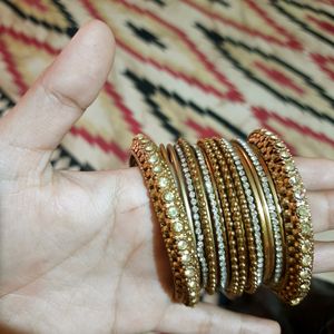 Bangles, stone work, size 2.4