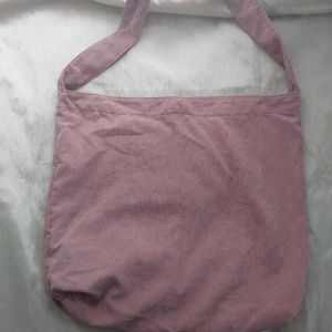 Pink Corduroy Tote Bag