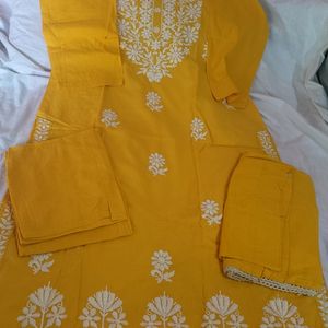 Chikankari Suit With Dupatta