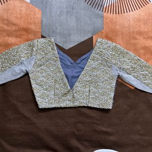 Gray Embroidery Blouse