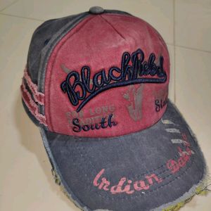 Vintage Black Rebel Distressed Baseball Cap