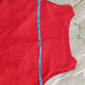 Sleeveless Mini Red Georgette Dress