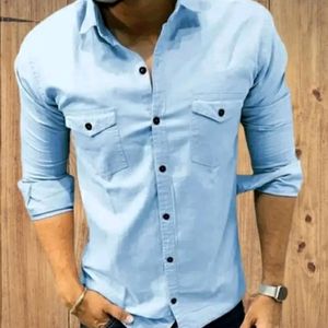 Fancy Cotton Blend Solid Casual Shirt For Men