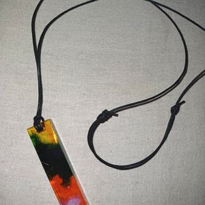 Unisex Resin Pendant With Adjustable Cord.