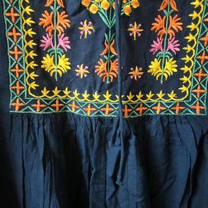 Embroidered Rayon Short Kurti Tops