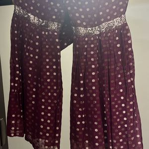 Beautiful Designer Heavy Work Polka Dotted Sharara