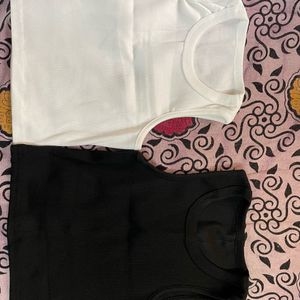 Winter Sale Combo Of Black And White Crop Top