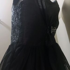 Black Sequice Net Ethnic Gown