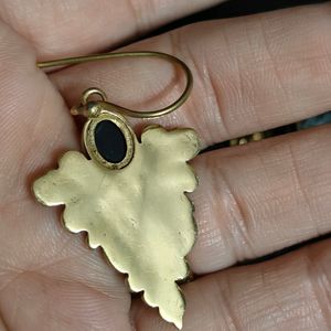 Onyx Studded Brass Danglers