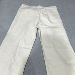 White Denim Flared Pants