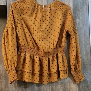 Polka Dotted Brown Top