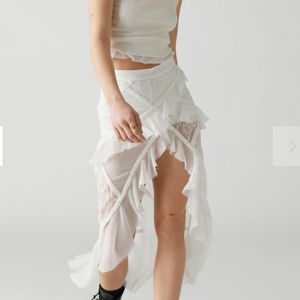 Lacey Spliced Midi Skirt