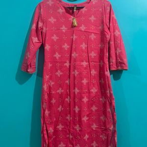 Pink Straight Kurta