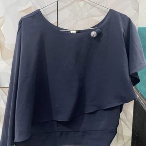 Navy Blue Crop Top