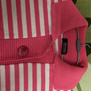 pink cardigan