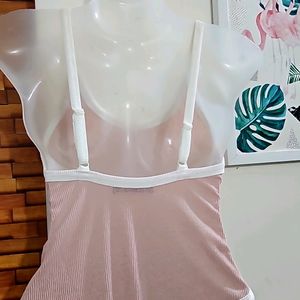 New Shein Pink Bodysuit With Pressbutton