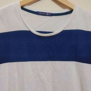 Navy Blue & White T-shirt For Boy & Men 36 Chest