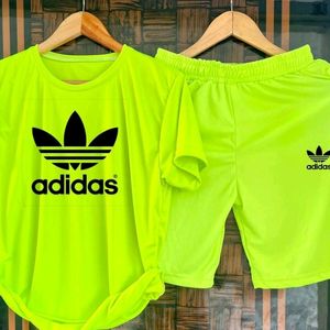 Trendy Adidas Tracksuit Tshirt And Shorts Set