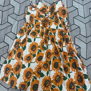 Sunflower Dress With Criss Cross Back