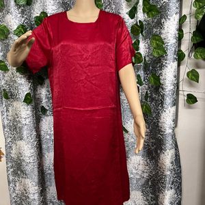 Red FASHION Round Neck Dress