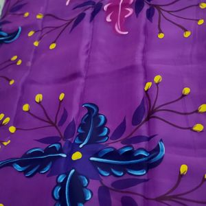 Muslin Silk Hand Painted Saree With Bp