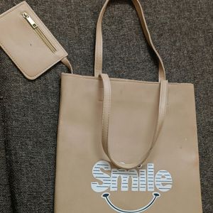 Casual Handbag With Small Coin Bag Attached