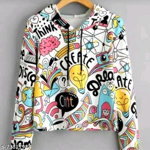 Printed Stylish Hoodie For Women