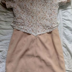 Peach Pink lace Detailed Skirt