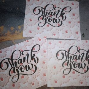 10 Piece  Of Pink Thank You Card