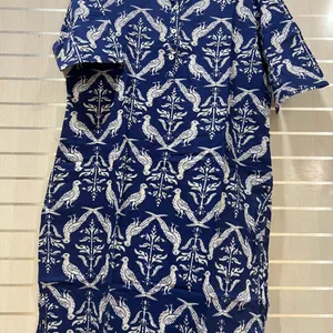 Blue White Printed Kurta