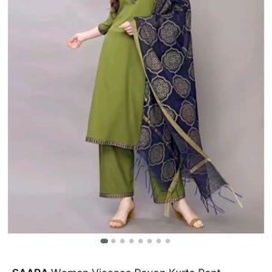 Sawan Special Green Kurta Dupatta Palazzo Set