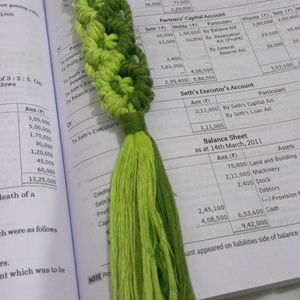 Handmade Macrame Olive And Green Colour Bookmark