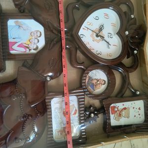 Family Photo Frame With Clock Wall Hanging