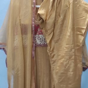 It's golden color anarkali. L size