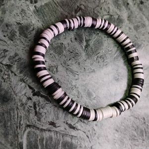 Black And Grey Fimo Beads Bracelet