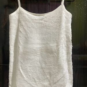 White Fur Tank Top