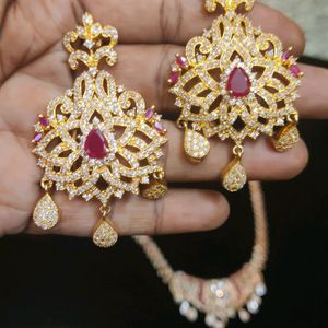 Long Haram Set With Earrings